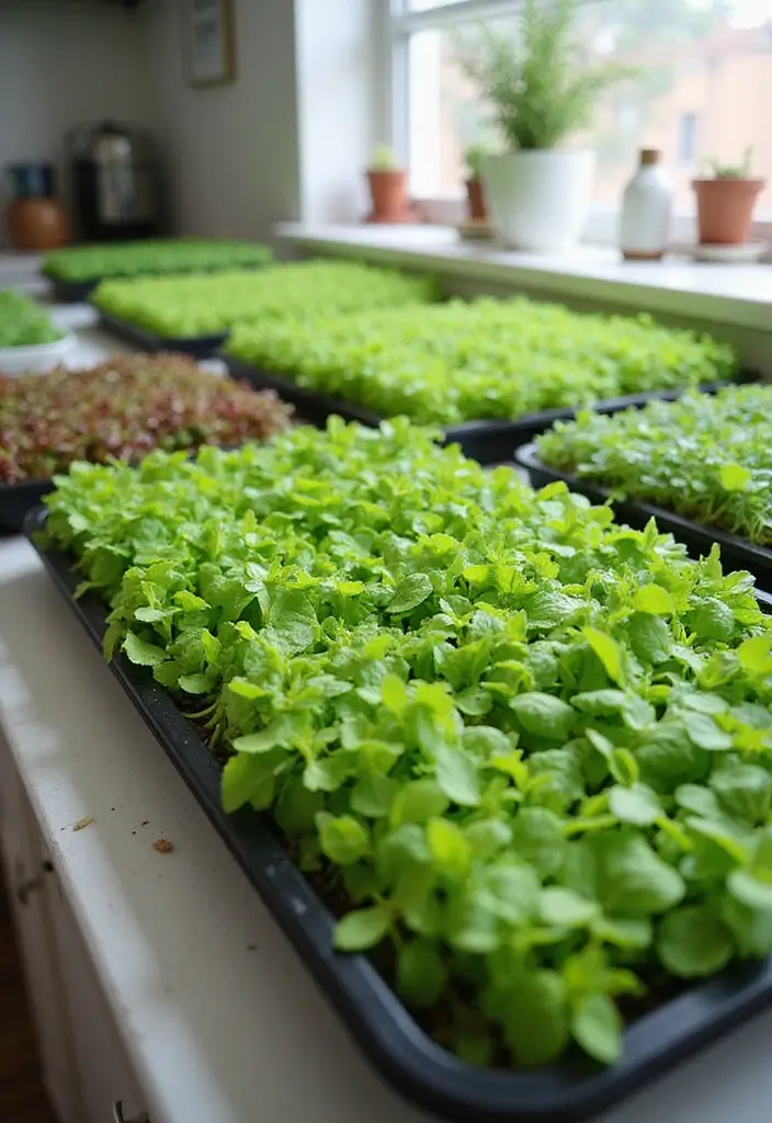 28 Hydroponic Gardening DIY Projects for Beginners - 9. Hydroponic Microgreens Setup