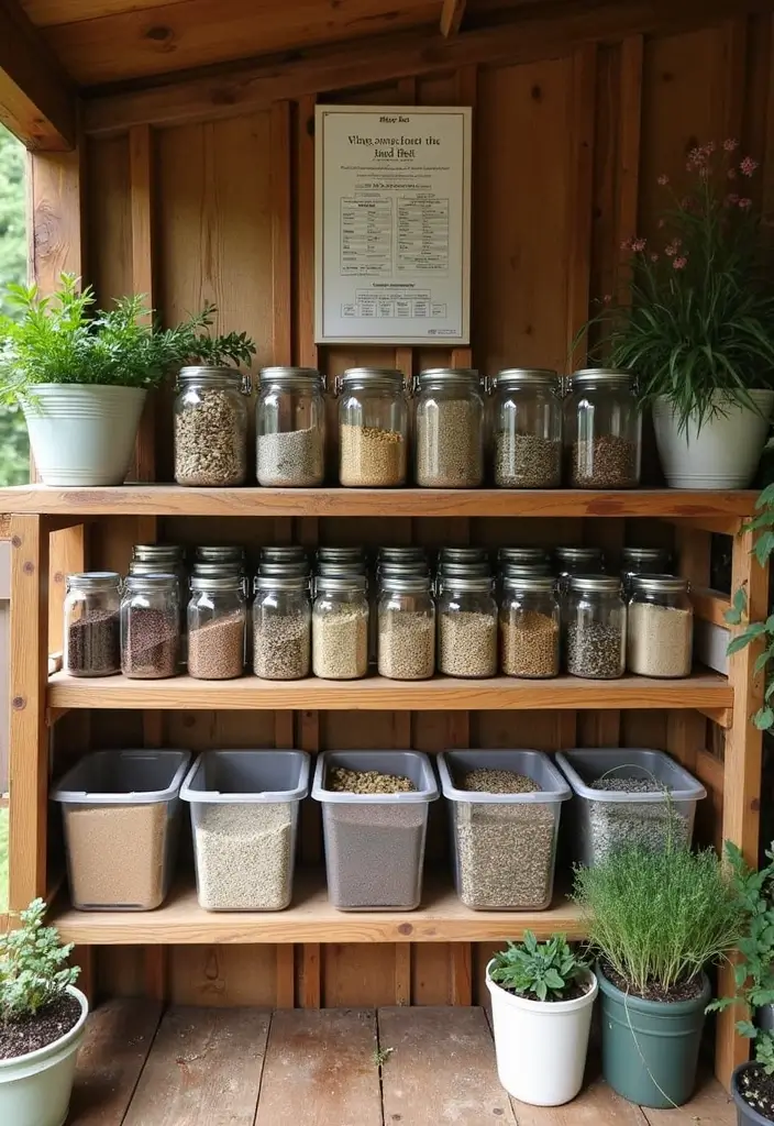 28 Practical Garden Shed Ideas for Storage and Style - 17. Shelves for Seed Storage