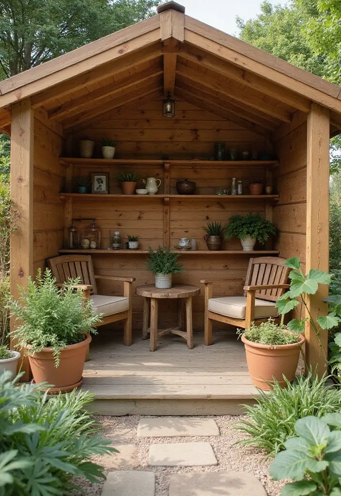 28 Practical Garden Shed Ideas for Storage and Style - 19. Natural Wooden Finishes