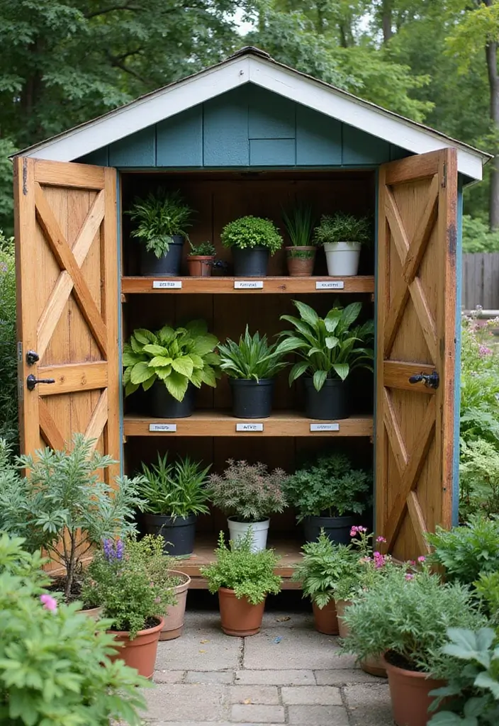 28 Practical Garden Shed Ideas for Storage and Style - 23. Seasonal Plant Rotations