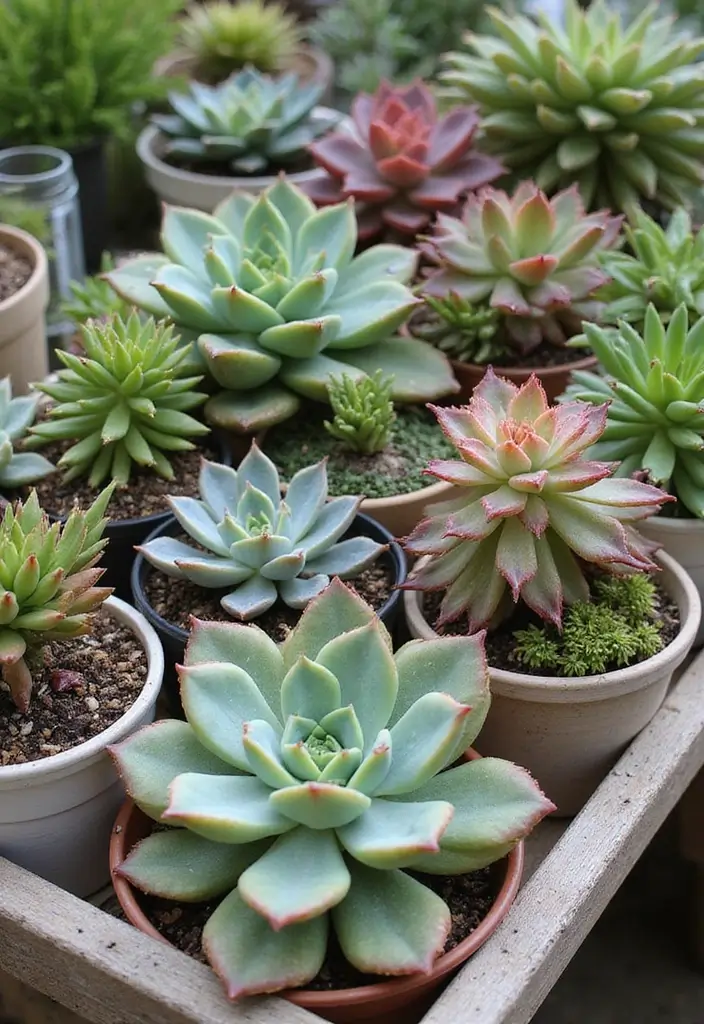 28 Small Garden Ideas to Maximize Your Outdoor Space - 13. Succulent Displays: Low-Maintenance Charm