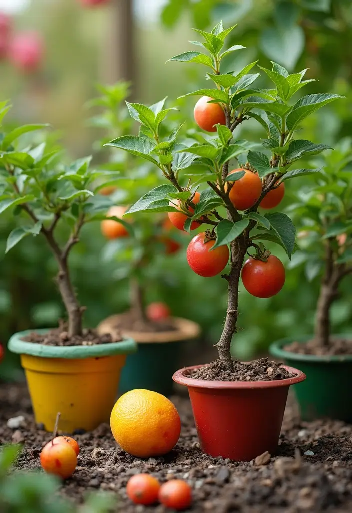 28 Small Garden Ideas to Maximize Your Outdoor Space - 9. Miniature Fruit Trees: Small Yet Sweet