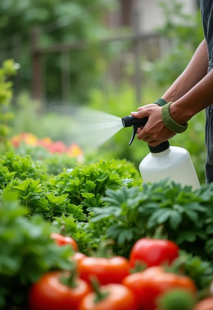 28 Veggie Garden Ideas to Maximize Space and Yield - 18. Companion Spraying