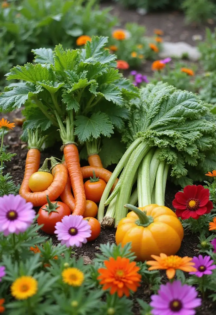 28 Veggie Garden Ideas to Maximize Space and Yield - 22. Companion Flowers