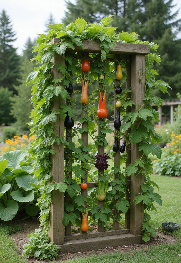 28 Veggie Garden Ideas to Maximize Space and Yield - 5. Space-Saving Trellis Techniques