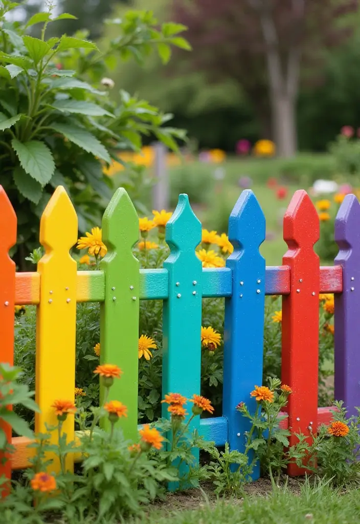 29 Garden Fence Ideas to Enhance Your Outdoor Space - 10. Colorful Vinyl Fences