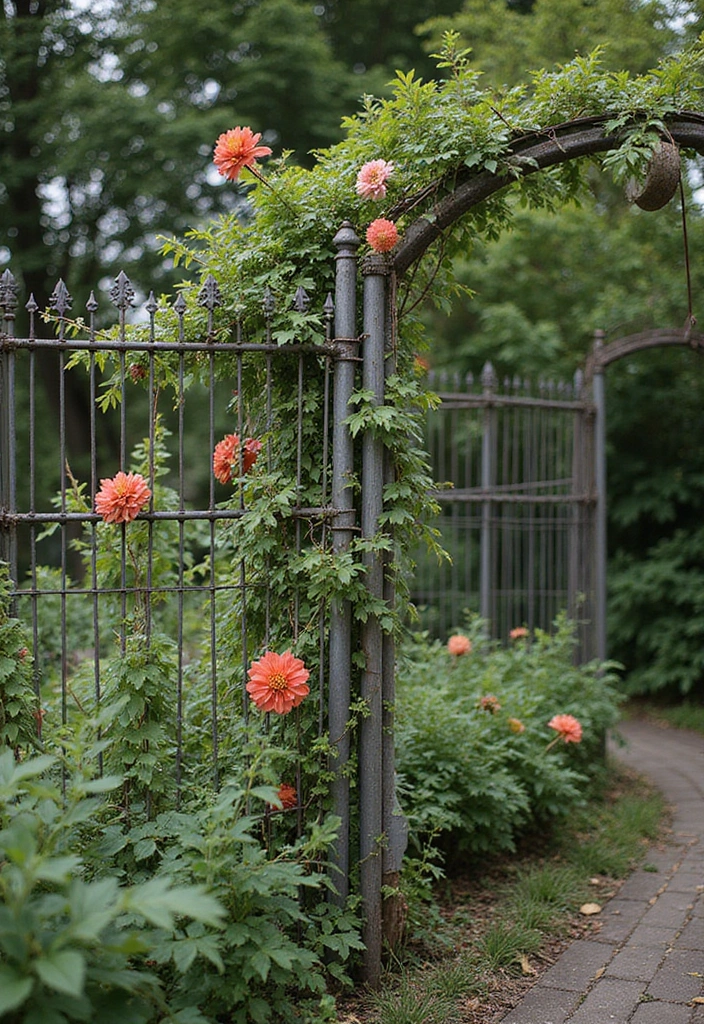 29 Garden Fence Ideas to Enhance Your Outdoor Space - 11. Vintage Wire Fences