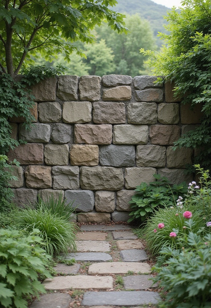 29 Garden Fence Ideas to Enhance Your Outdoor Space - 27. Slab Stone Fences
