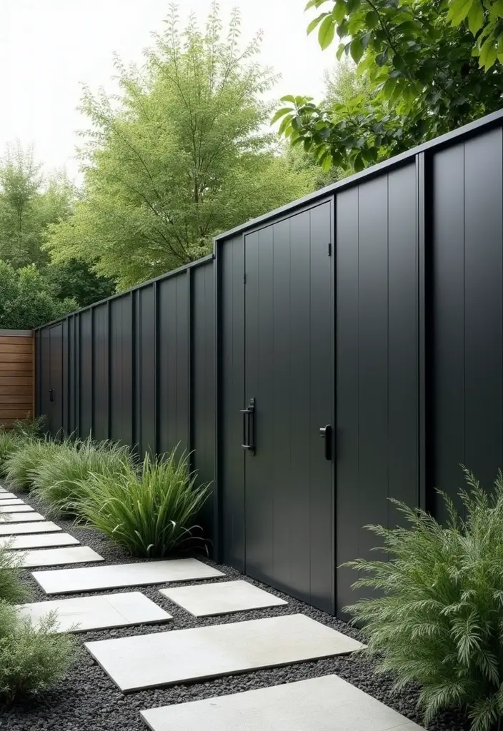 29 Garden Fence Ideas to Enhance Your Outdoor Space - 5. Modern Minimalist Fences