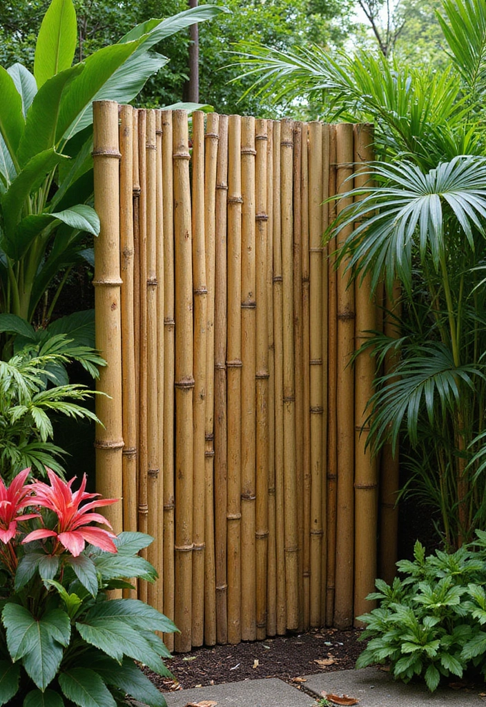 29 Garden Fence Ideas to Enhance Your Outdoor Space - 6. Decorative Bamboo Fences