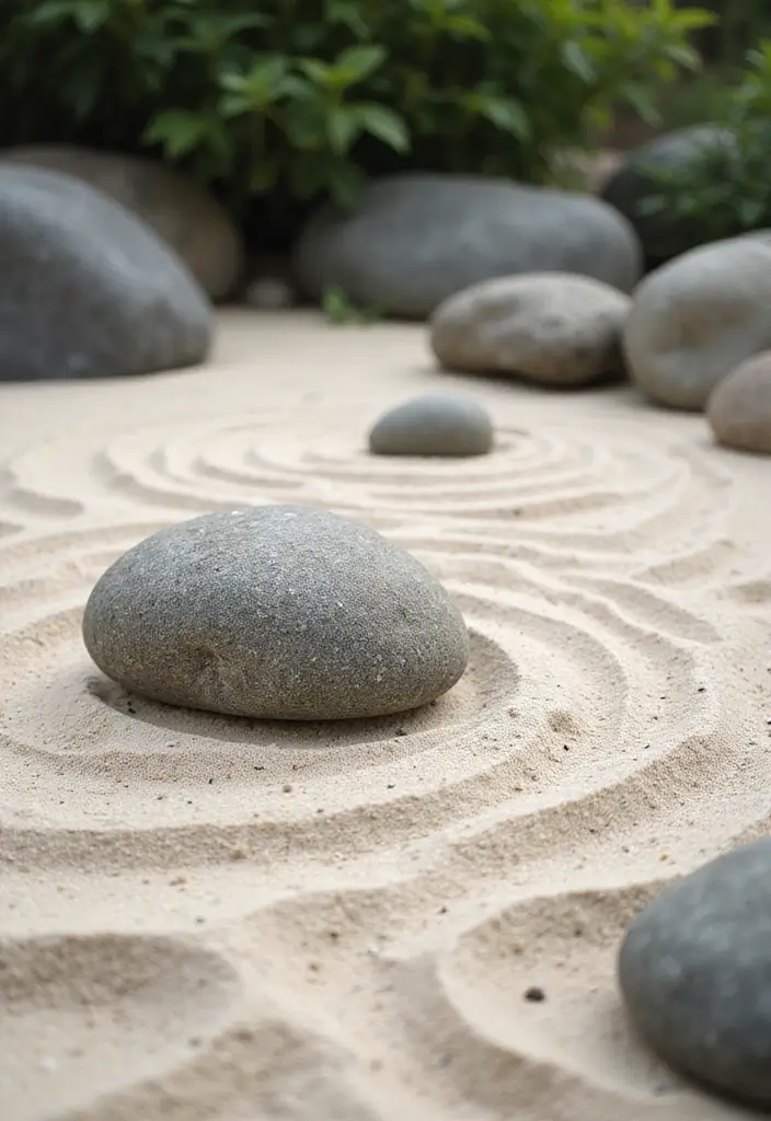 29 Inspiring Japanese Zen Garden Concepts for Mindful Living - 1. Minimalist Sand and Stone Layout