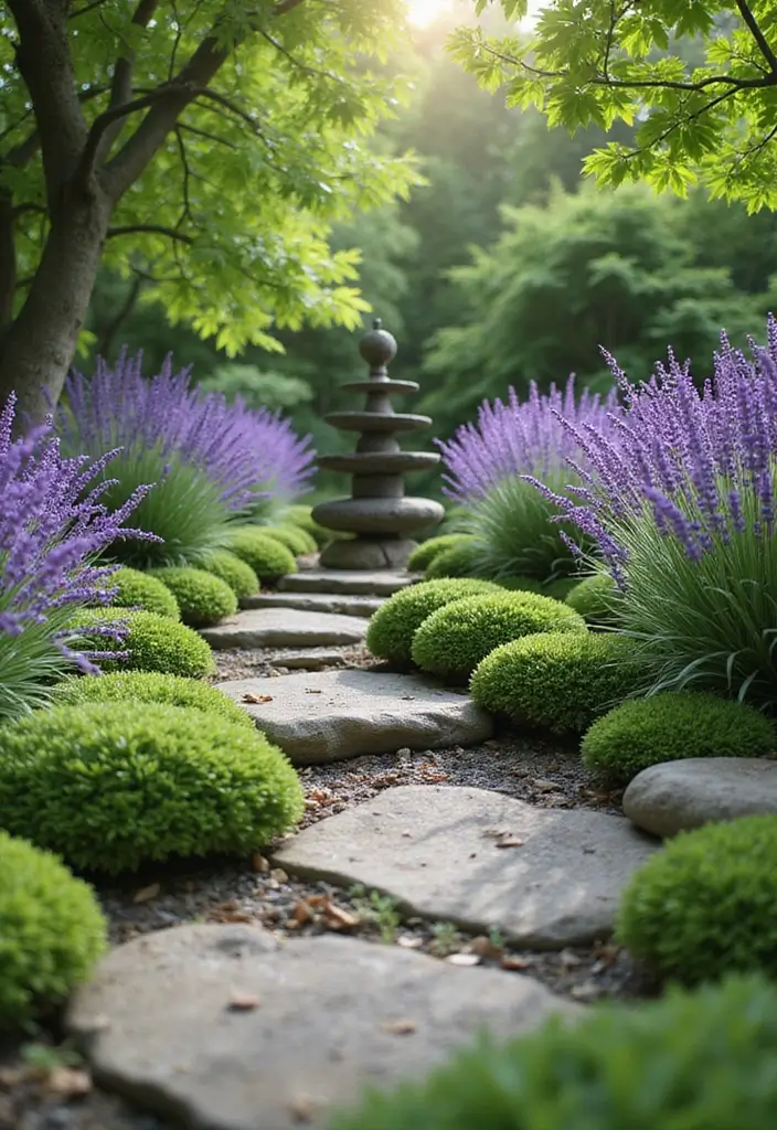 29 Inspiring Japanese Zen Garden Concepts for Mindful Living - 14. Zen Garden with Aromatherapy Plants