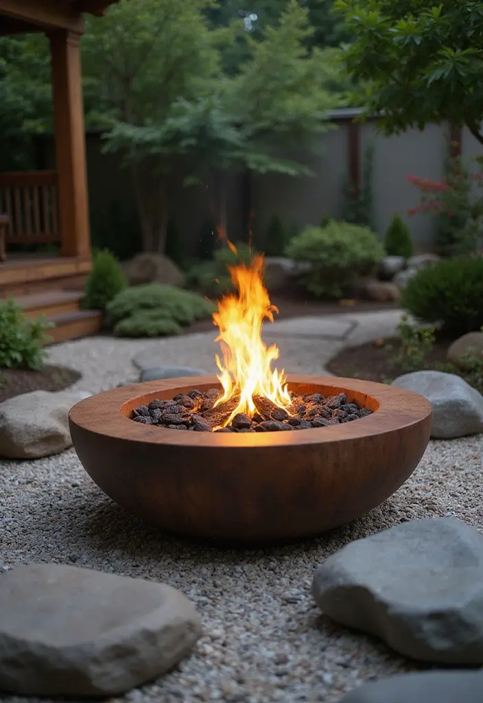 29 Inspiring Japanese Zen Garden Concepts for Mindful Living - 15. Zen Garden Fire Pits