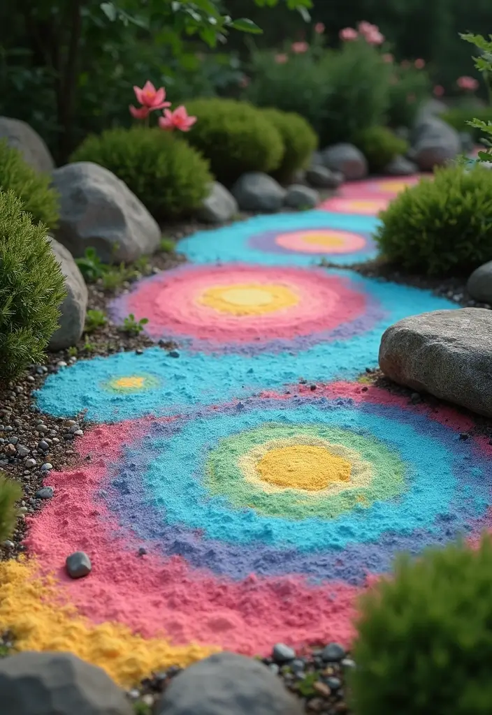 29 Inspiring Japanese Zen Garden Concepts for Mindful Living - 17. Zen Garden with Chalk Art