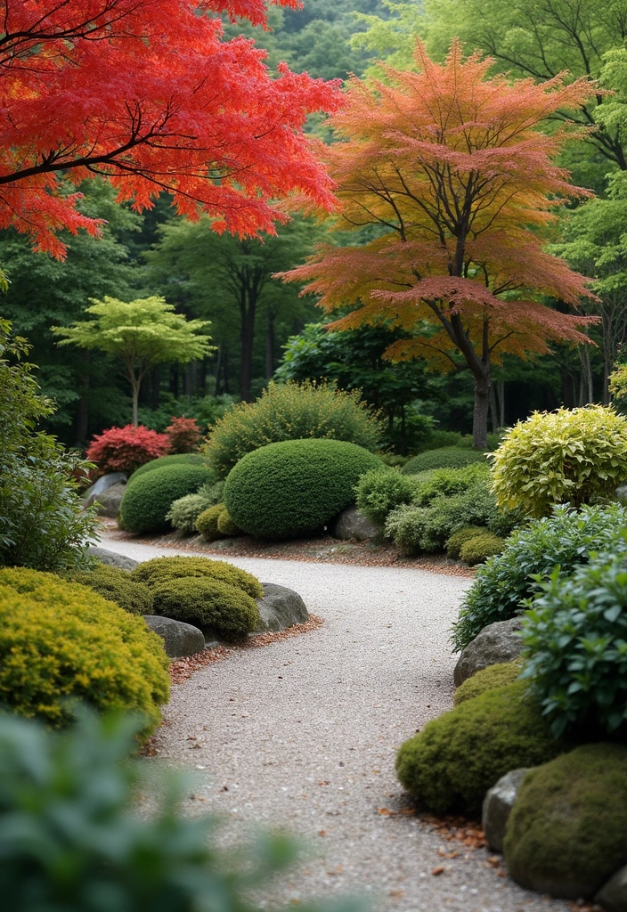 29 Inspiring Japanese Zen Garden Concepts for Mindful Living - 4. Seasonal Plant Selection