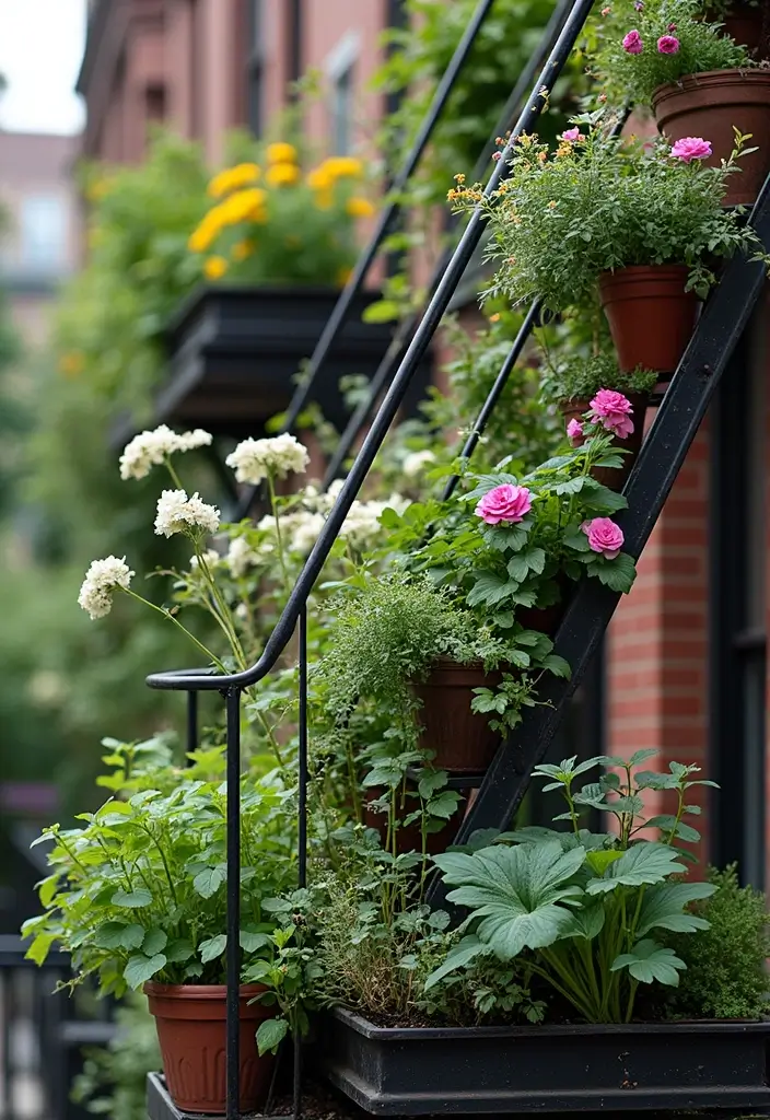 29 Inspiring Small Garden Layouts You’ll Love - 25. Fire Escape Gardens