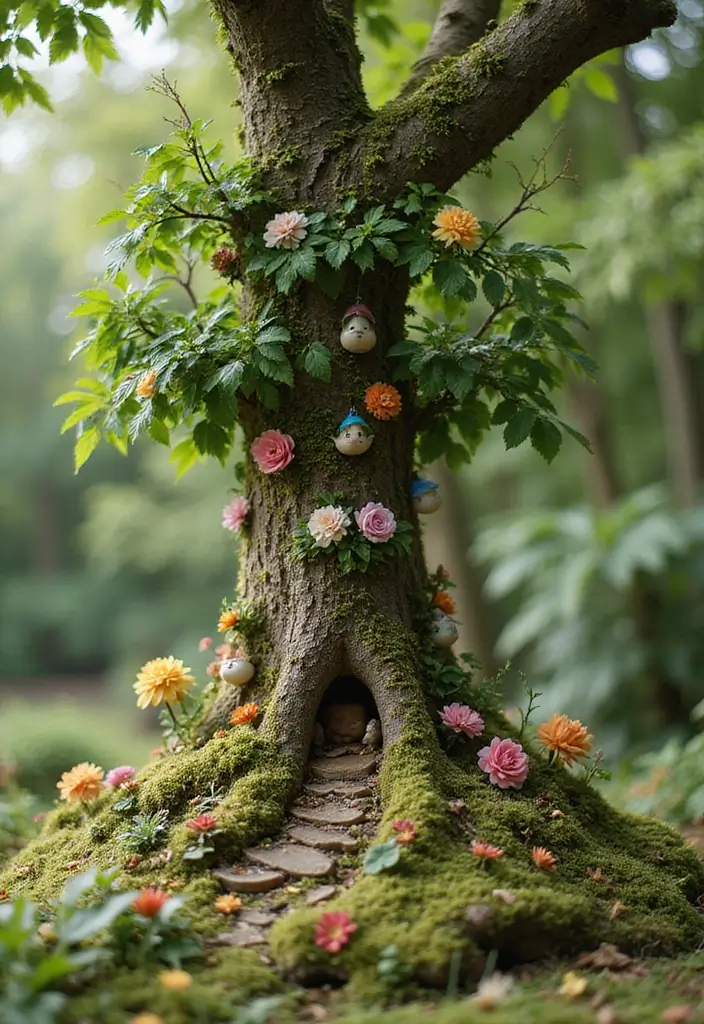 29 Magical Fairy Garden Ideas to Bring Fantasy to Life - 22. Magical Fairy Tree