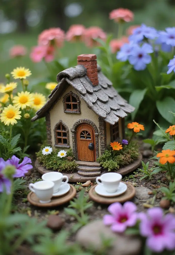 29 Magical Fairy Garden Ideas to Bring Fantasy to Life - 27. Tiny Fairy Garden Teahouse
