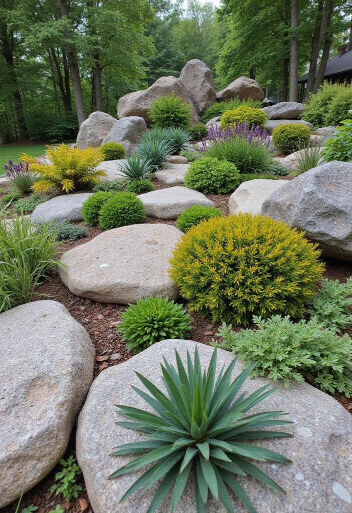 29 Rock Garden Landscaping Tips for a Natural Look - 22. Experiment with Plant Combinations