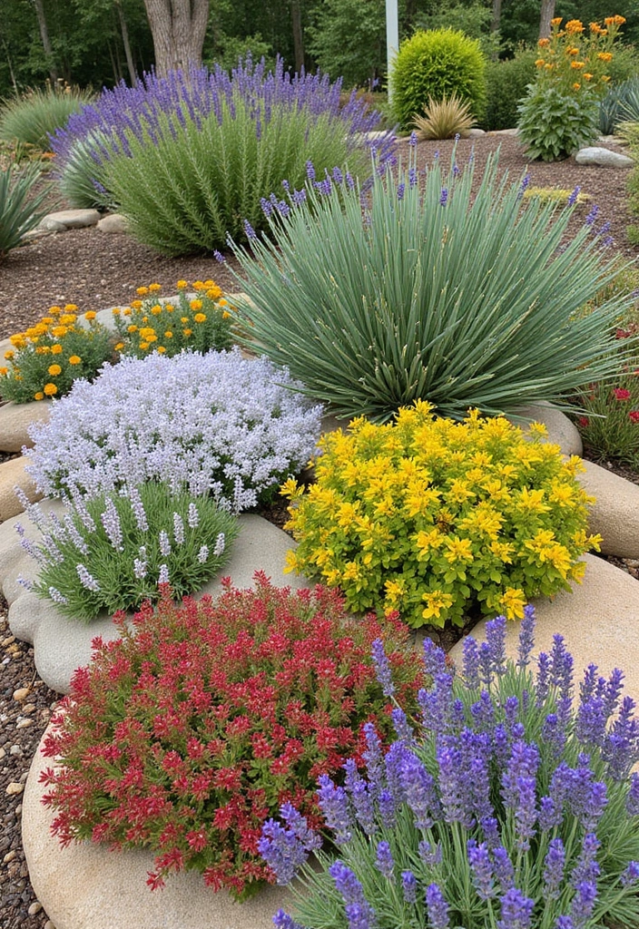 29 Rock Garden Landscaping Tips for a Natural Look - 4. Choose Drought-Tolerant Plants