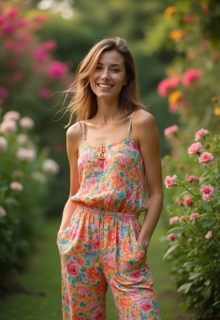 29 Stylish Garden Party Dress Ideas for Every Occasion - 12. Colorful Jumpsuit