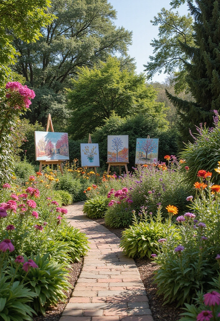 29 Summer Garden Party Themes to Inspire Your Next Outdoor Gathering - 17. Garden Art Show