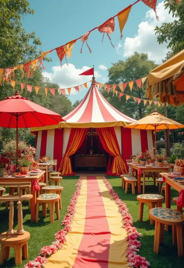 29 Summer Garden Party Themes to Inspire Your Next Outdoor Gathering - 23. Vintage Circus