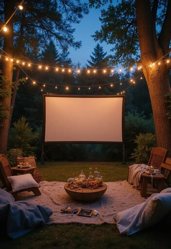 29 Summer Garden Party Themes to Inspire Your Next Outdoor Gathering - 6. Movie Night Under the Stars