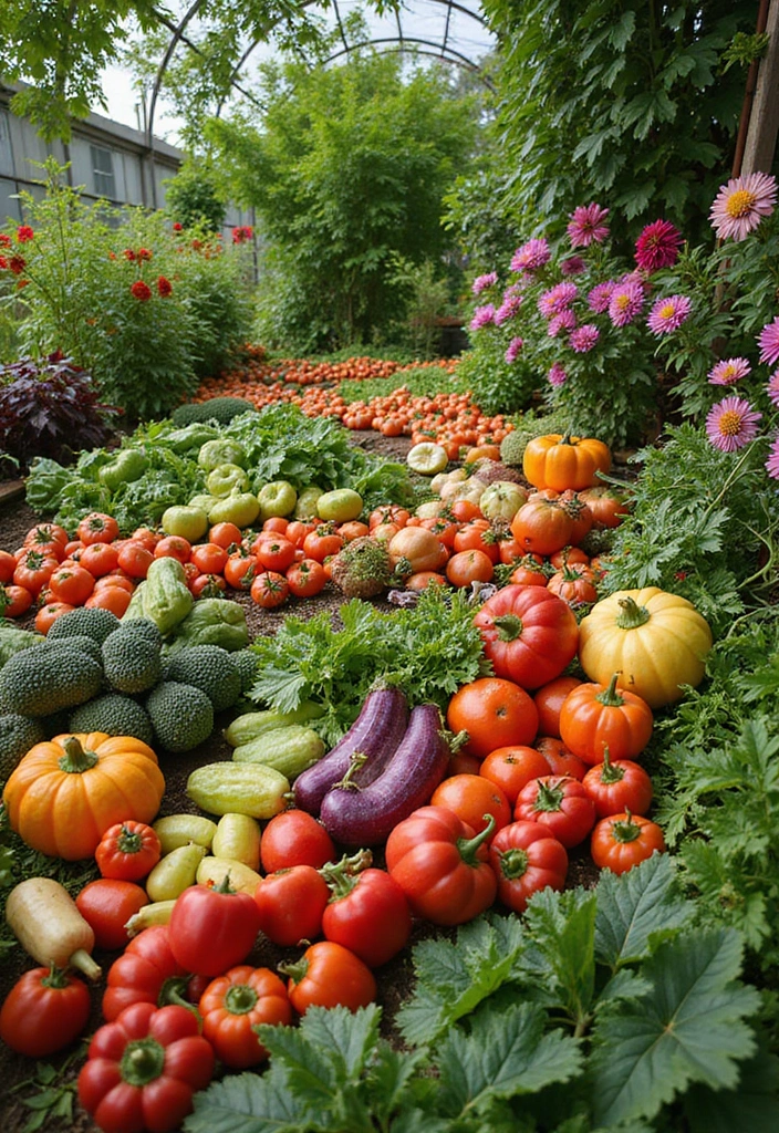 29 Vegetable Garden Design Ideas for a Bountiful Harvest - 11. Dynamic Color Schemes