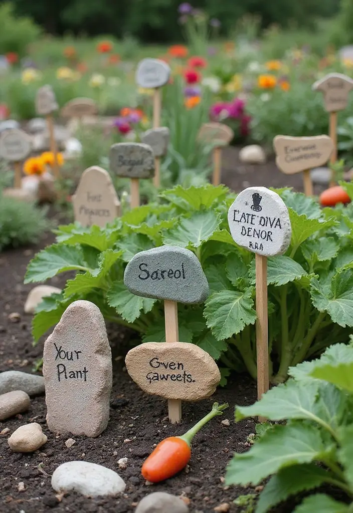 29 Vegetable Garden Design Ideas for a Bountiful Harvest - 27. Creative Garden Labels