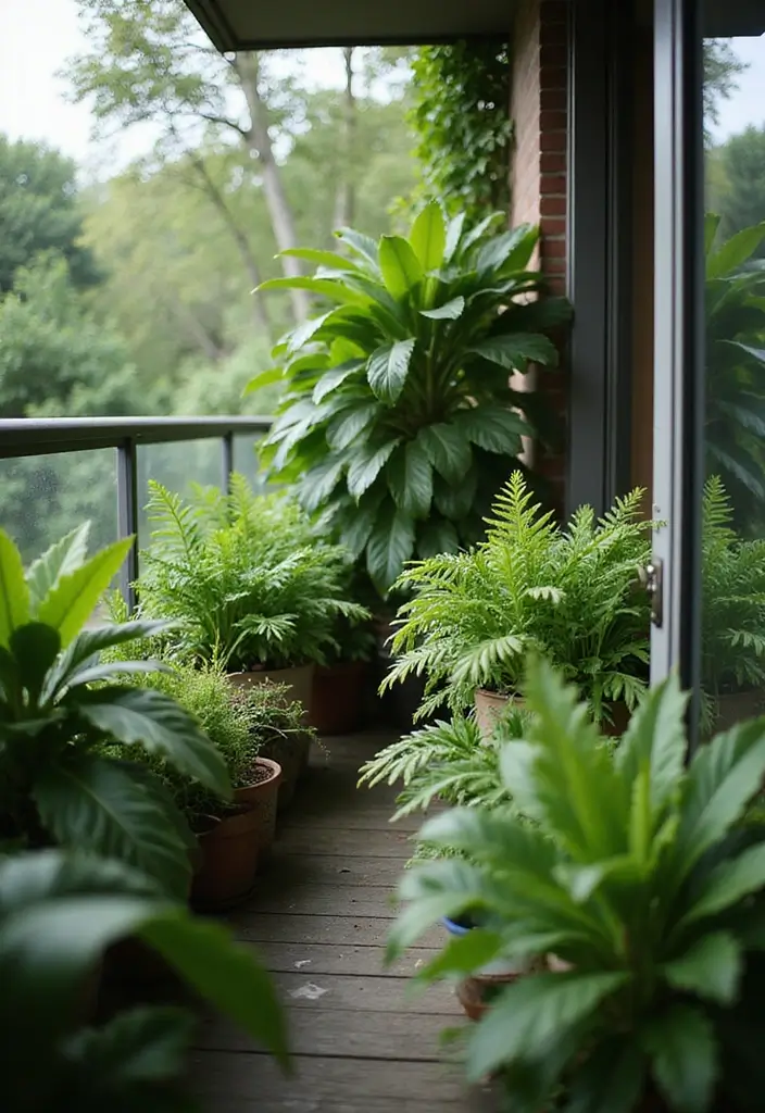 30 Balcony Garden Ideas for Urban Green Living - 20. Shade-Loving Plants