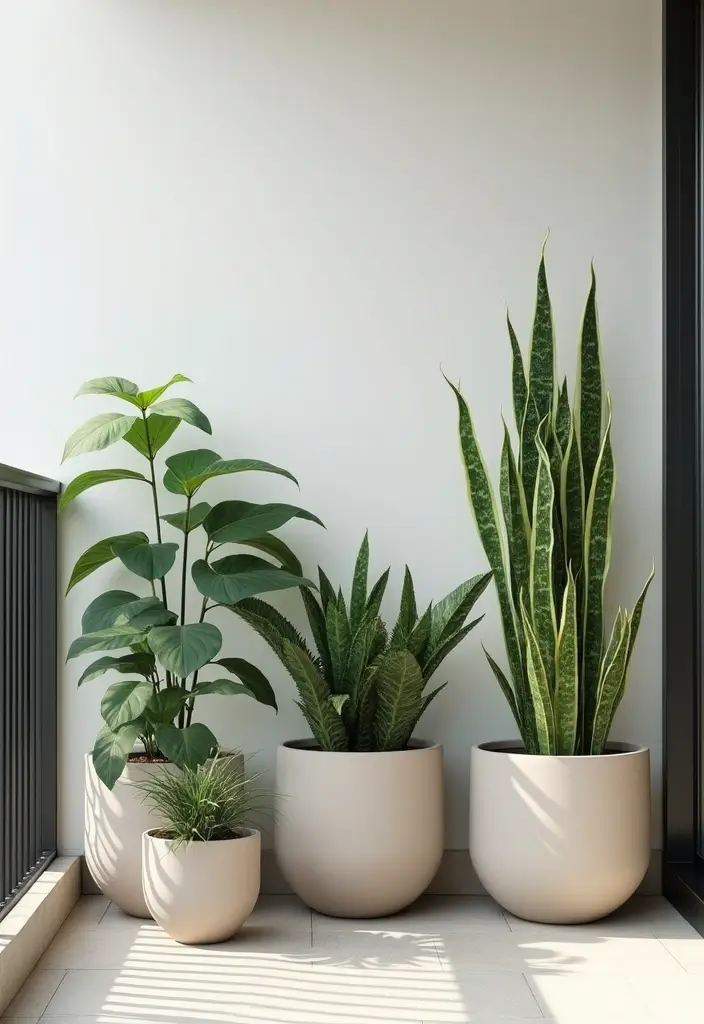 30 Balcony Garden Ideas for Urban Green Living - 23. Minimalist Design