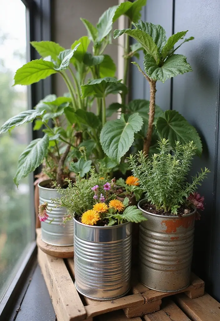 30 Balcony Garden Ideas for Urban Green Living - 25. Repurposed Containers