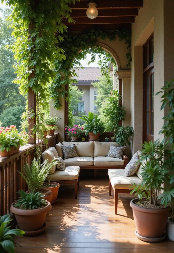 30 Balcony Garden Ideas for Urban Green Living - 3. Cozy Nook with Planters