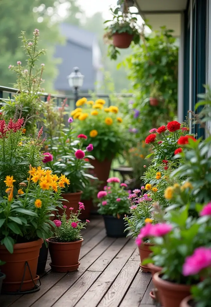 30 Balcony Garden Ideas for Urban Green Living - 7. Container Gardening