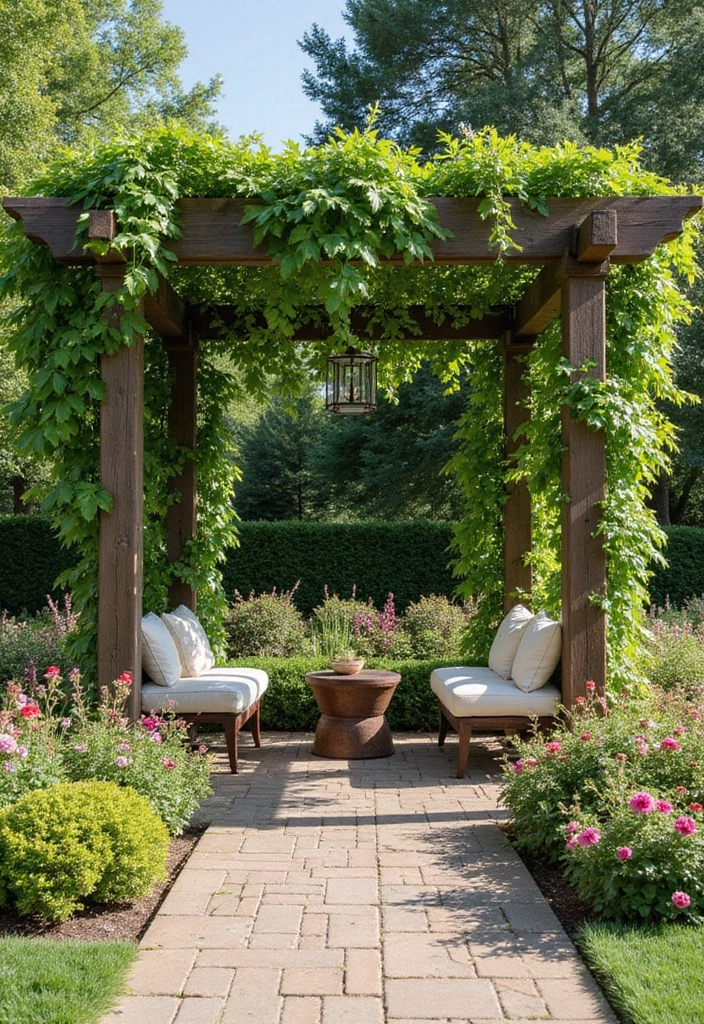 30 Beautiful Garden Pergola Ideas to Transform Your Backyard - 1. Lush Greenery Pergola