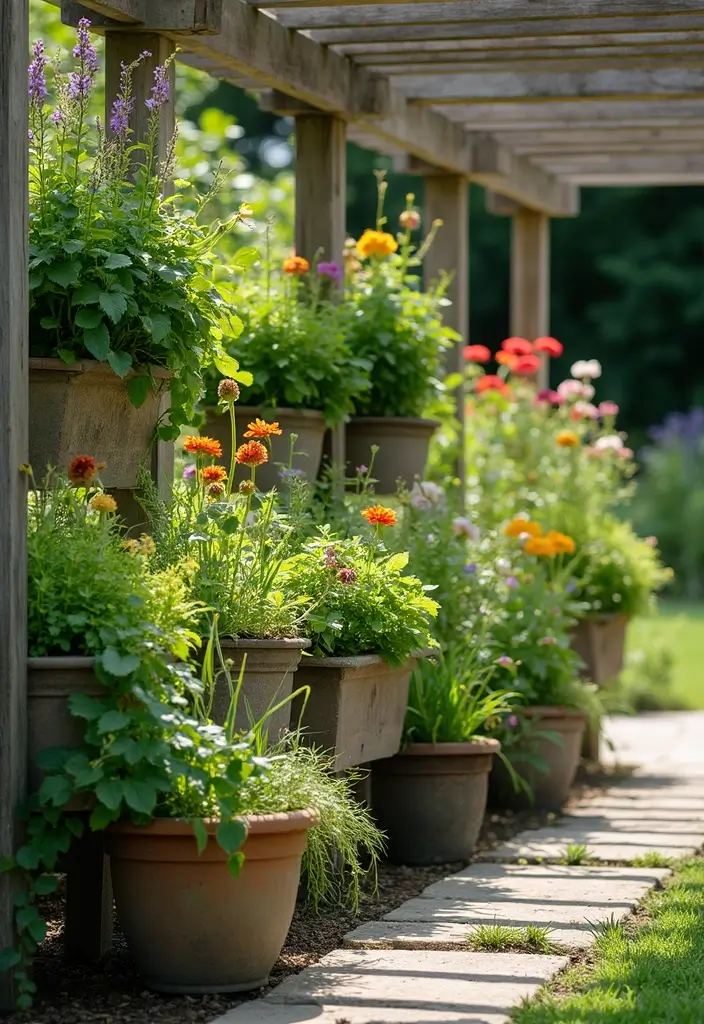 30 Beautiful Garden Pergola Ideas to Transform Your Backyard - 12. Pergola with Built-In Planters