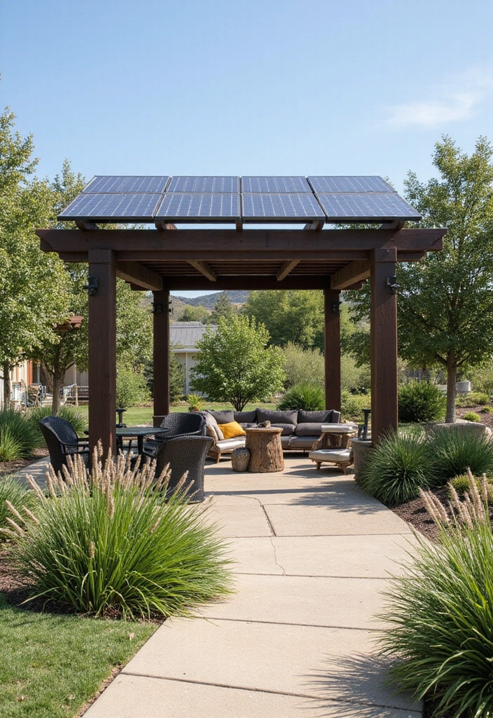 30 Beautiful Garden Pergola Ideas to Transform Your Backyard - 28. Pergola with Solar Panels