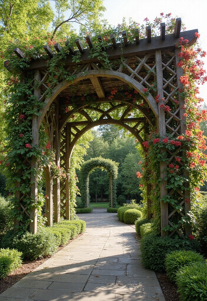 30 Beautiful Garden Pergola Ideas to Transform Your Backyard - 6. Geometric Design Pergola