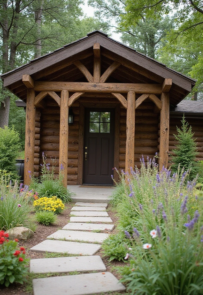 30 Beautiful Garden Pergola Ideas to Transform Your Backyard - 8. Rustic Cabin Pergola