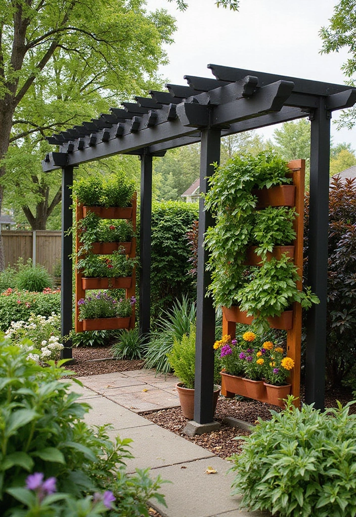 30 Beautiful Garden Pergola Ideas to Transform Your Backyard - 9. Pergola with Vertical Gardens