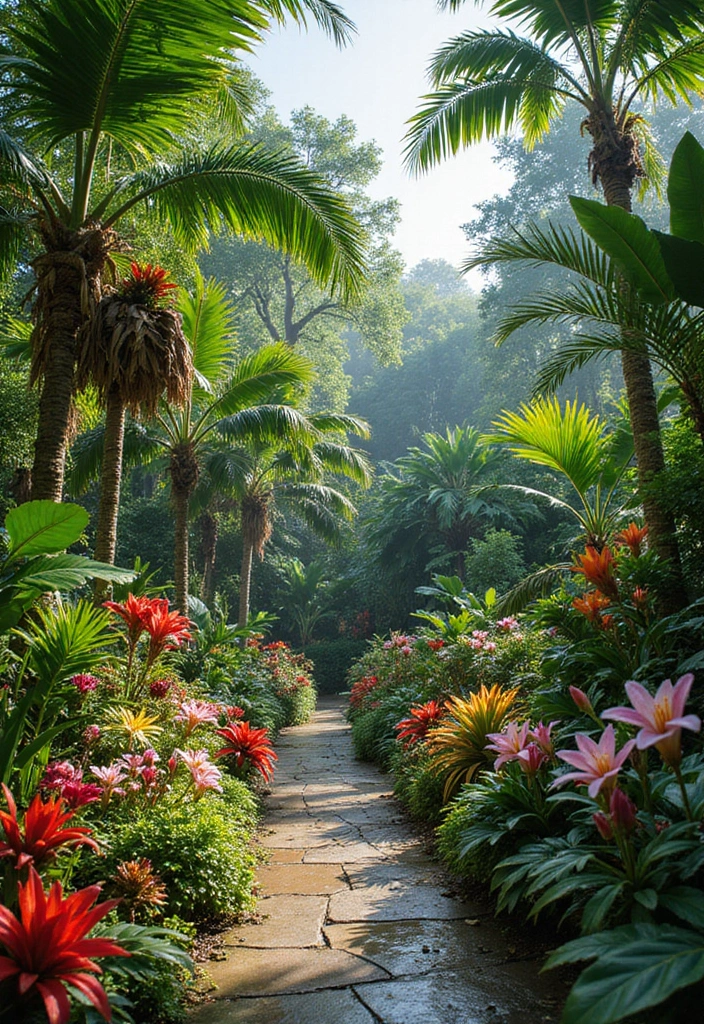 30 Creative Garden Design Ideas to Transform Your Outdoor Space - 28. Tropical Gardens for an Exotic Vibe