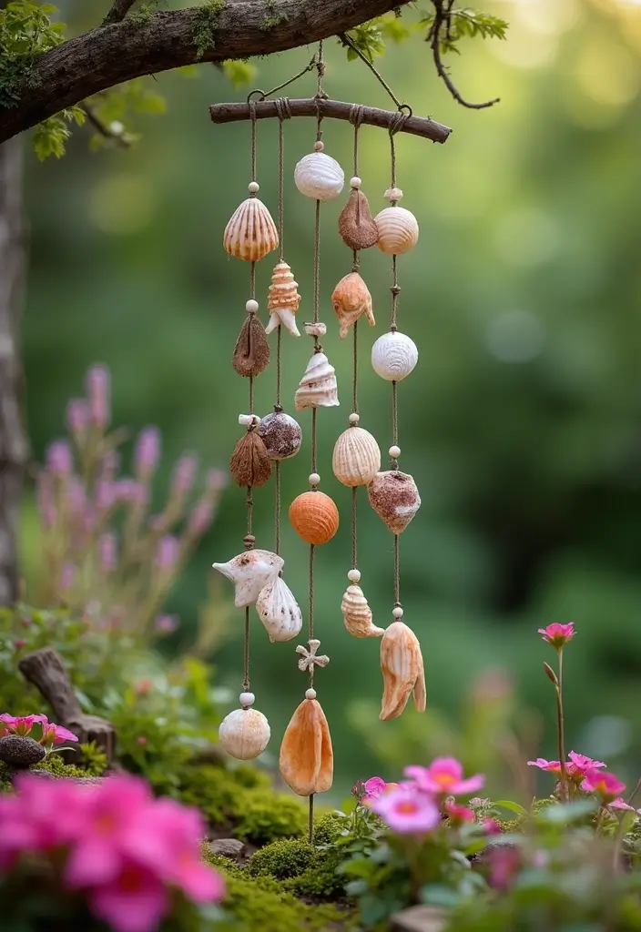 30 Delightful DIY Fairy Garden Ideas for Beginners and Beyond - 14. Fairy Garden Wind Chimes