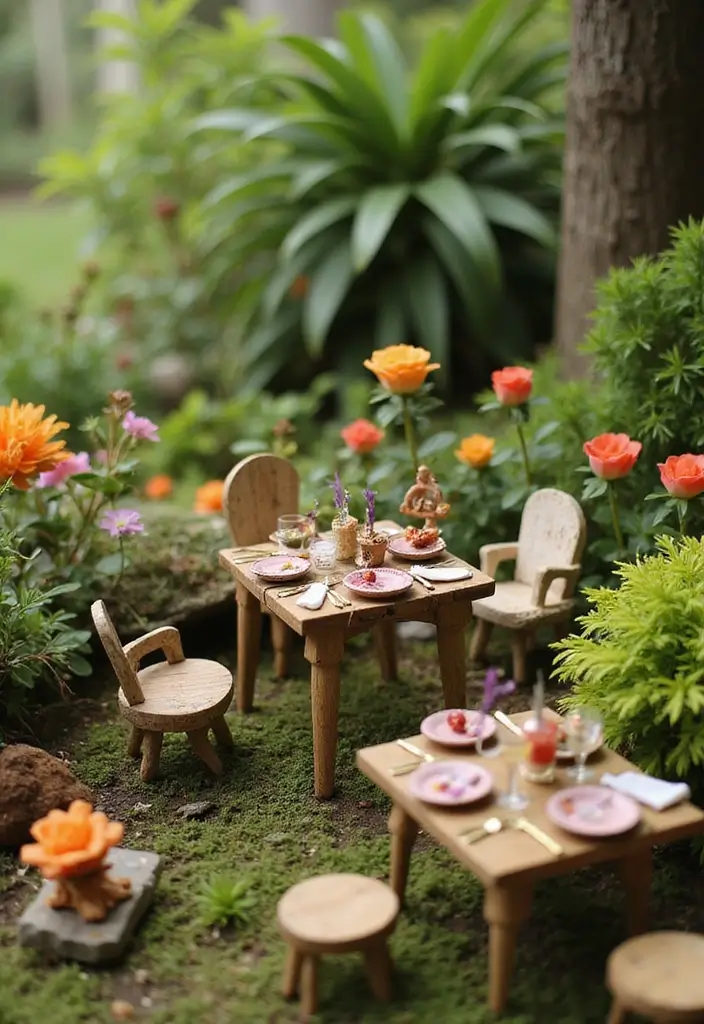 30 Delightful DIY Fairy Garden Ideas for Beginners and Beyond - 20. Fairy Garden Party Setup