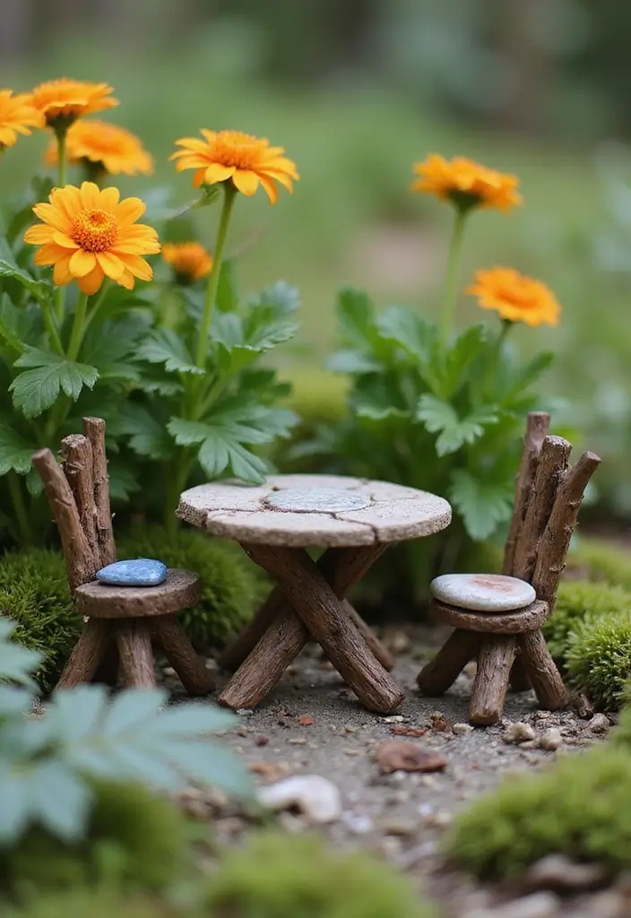 30 Delightful DIY Fairy Garden Ideas for Beginners and Beyond - 7. Tiny Fairy Furniture