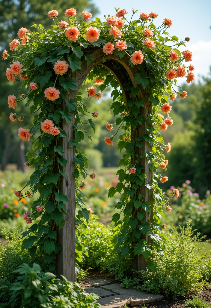 30 Embracing Natural Garden Design for Sustainable Beauty - 11. Climbing Vine Gardens