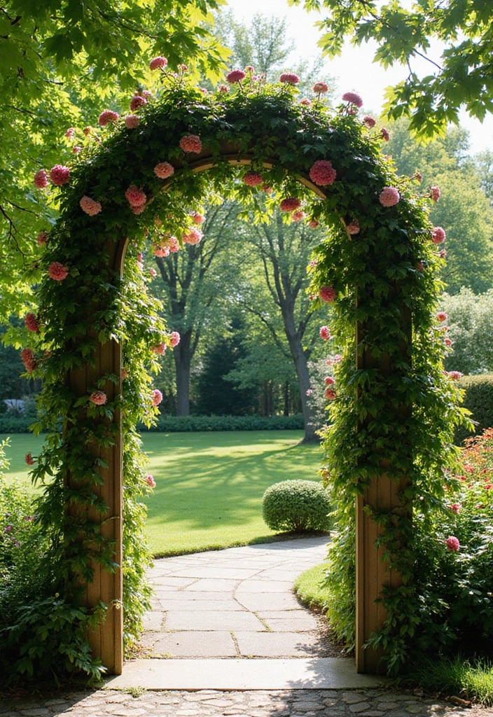 30 Embracing Natural Garden Design for Sustainable Beauty - 16. Garden Arches