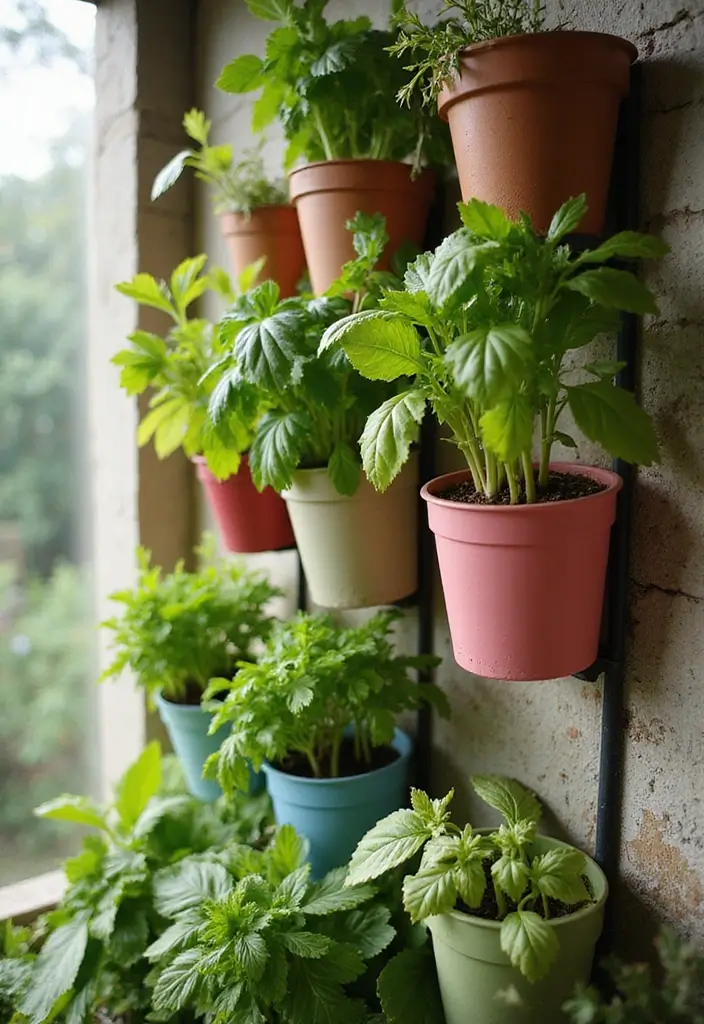 30 Embracing Natural Garden Design for Sustainable Beauty - 4. Vertical Herb Gardens
