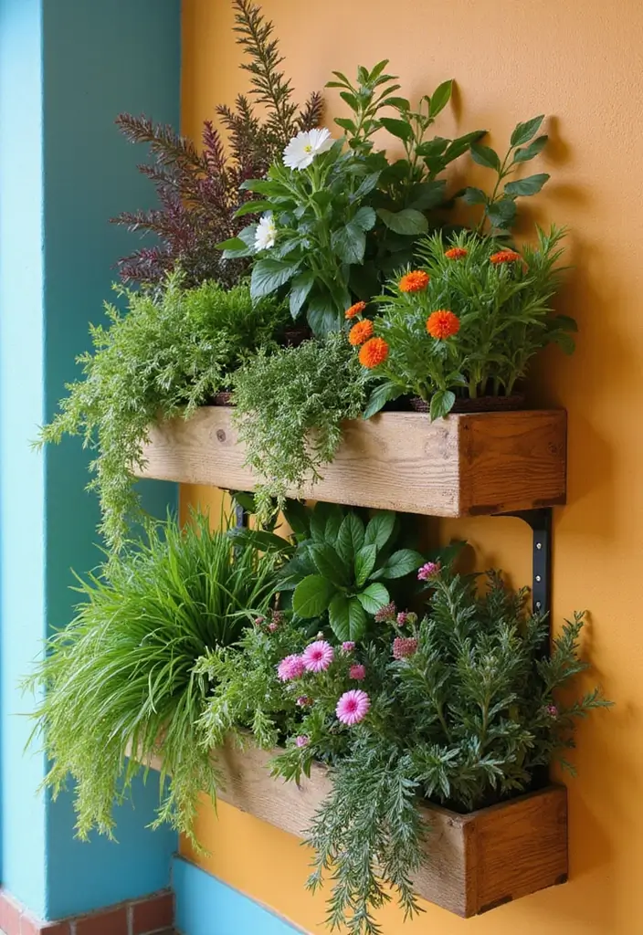 30 Embracing Natural Garden Design for Sustainable Beauty - 8. Wall-Mounted Planters