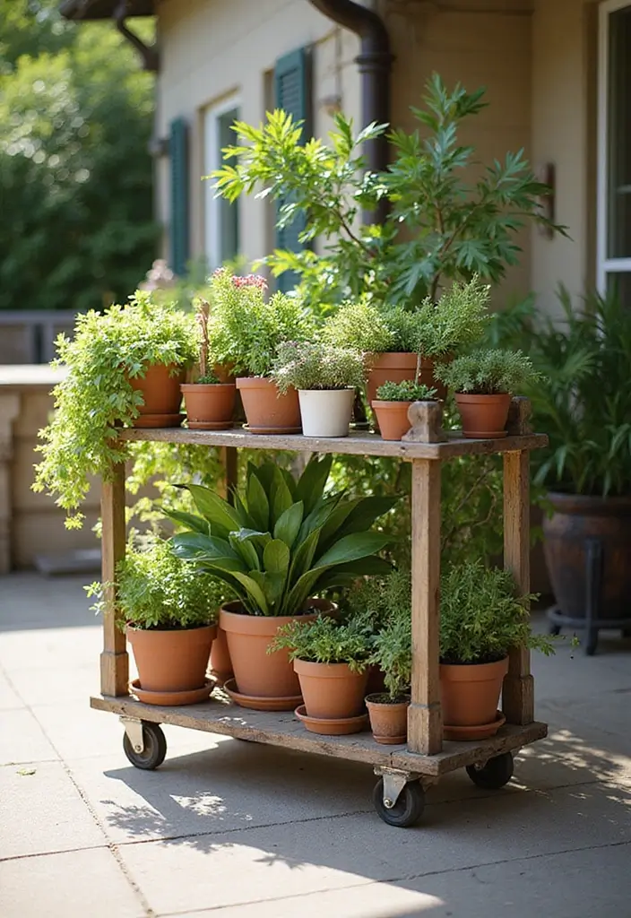 30 Grow a Garden Layout Plans for Every Space - 10. Mobile Plant Carts